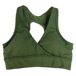Titan‎ Small Sports Bra Medium Support Open Back Removable Padding Green Stretch